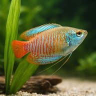 Neon Dwarf Gourami Female Mix — close view showing fin and scale detail — representative image - view 4