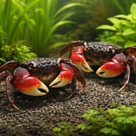 Neosarmatium asiaticum 6 — pair in a planted aquarium — representative image - view 2
