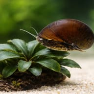 Neritina sp. black helmet 1 — close view showing fin and scale detail — representative image - view 4