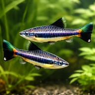 Shining Pencilfish (Nannostomus nitidus) shoal in planted aquarium visual — representative image - view 2