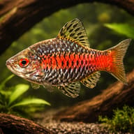 Odessa Barb (Pethia padamya) planted aquarium display - view 2