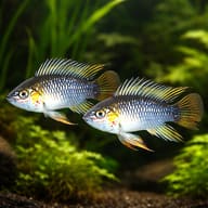 Opal Dwarf Cichlid — pair in a planted aquarium — representative image - view 2