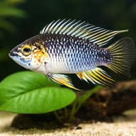 Opal Dwarf Cichlid — close view showing fin and scale detail — representative image - view 4