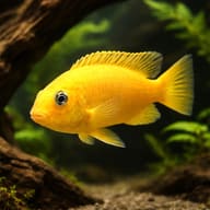Orange Chilumba Cichlid illustration; one unsexed fish is supplied and adult colour varies - view 1
