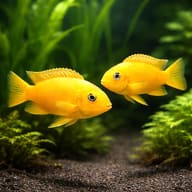 Illustration of two Orange Chilumba Cichlids; not a pair promise or exact dispatch photo - view 2