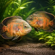 Oscar Cichlid (Astronotus ocellatus) pair-style planted aquarium visual — representative image - view 3