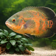 Oscar Cichlid (Astronotus ocellatus) scale and plant detail for large aquarium planning — representative image - view 5