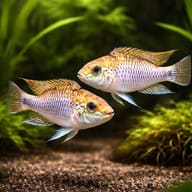 Pantanal Dwarf Cichlid — pair in a planted aquarium — representative image - view 2