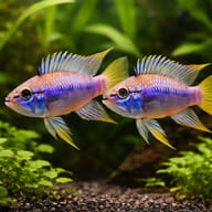 Papagalo Dwarf Cichlid — pair in a planted aquarium — representative image - view 2