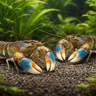 Papua red clav crayfish — pair in a planted aquarium — representative image - view 2