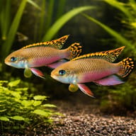 Pelvicachromis taen. kluegei 4 — pair in a planted aquarium — representative image - view 2