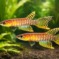 Peruvian Longfin pair in a covered annual-killifish setup — representative image - view 2