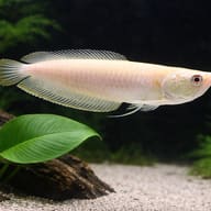 Silver Albino Arowana (Osteoglossum bicirrhosum) side view with surface-predator body shape — representative image - view 4