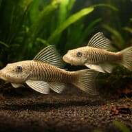 Chaetostoma thomsoni pair in a planted aquarium - view 2