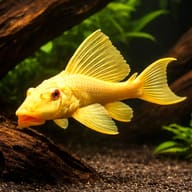 Suckermouth Catfish Gold (Hypostomus plecostomus gold) in a planted aquarium - view 1