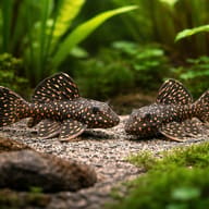 L029 Hypancistrus sp. pair in a planted aquarium - view 2