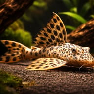 L075 Para Pleco (Peckoltia sabaji) beside aquarium driftwood — representative image - view 1