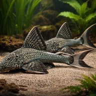 L090 Pleco (Panaque bathyphilus) — Representative two-fish illustration for L090 Papa Panaque - view 2