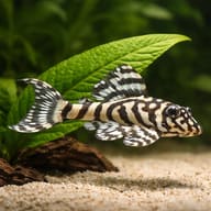Stylised L236 Pleco (Hypancistrus seideli) aquarium scale scene - view 4