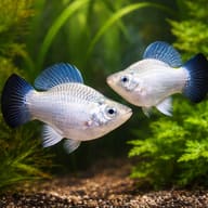 Poecilia Latipinna Ballon Molly Silver for UK Aquarists — pair in a planted aquarium — representative image - view 2