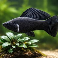 Poecilia Latipinna Black Molly Fish for UK Aquariums — close view showing fin and scale detail — representative image - view 4