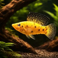 Gold Leopard Sailfin Molly Mix in a hard-water planted aquarium — representative image - view 2