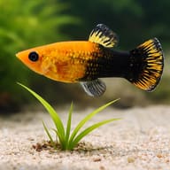 Poecilia Sphenops Gold Black Molly Fish for UK Aquariums — close view showing fin and scale detail — representative image - view 4