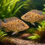 Polystigma Cichlid — Polystigma — pair in a planted aquarium — representative image - view 2