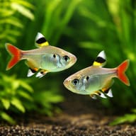X Ray Tetra (Pristella maxillaris riddlei) pair in a planted aquarium - view 4