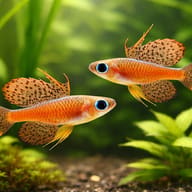 Pseudomugil sp. red neon 1 — pair in a planted aquarium — representative image - view 2
