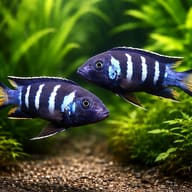 Pseudotropheus elongatus chewere 4 — pair in a planted aquarium — representative image - view 2