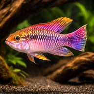 Pulchra Dwarf Cichlid red tail F1 — representative image - view 1