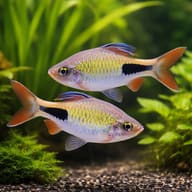 Puntius rohani 1,5 — pair in a planted aquarium — representative image - view 2
