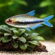 Rainbow Tetra — close view showing fin and scale detail — representative image - view 4