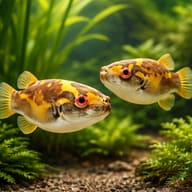 Red-Eye Puffer — pair in a planted aquarium — representative image - view 2