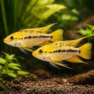 Red Point Dwarf Cichlid — pair in a planted aquarium — representative image - view 2