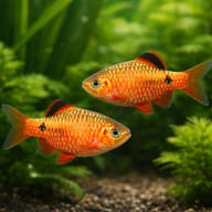 Red Rosy Barb — pair in a planted aquarium — representative image - view 2