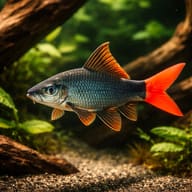 Red Tail Black Shark aquarium illustration; representative scene, not a stock photograph - view 2