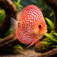 Red Turquoise High Body Discus in a warm specialist aquarium — representative image - view 1