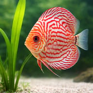 Red Turquoise High Body Discus pattern and fin detail — representative image - view 4