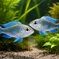 Redspot Callochromis — pair in a planted aquarium — representative image - view 2