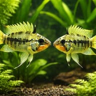 Reticulosa Dwarf Cichlid Red Mask (Apistogramma resticulosa) - pair view — representative image - view 2
