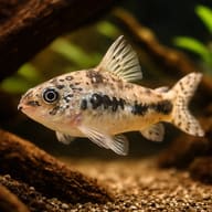 Salt and Pepper Catfish Corydoras habrosus group on sand — representative image - view 1