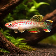 Scheel's Killie in driftwood aquarium visual — representative image - view 1