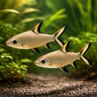 Silver Shark / Bala Shark pair showing silver body and black-edged fins — representative image - view 2