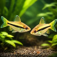 Slender Black-Striped Barb — pair in a planted aquarium — representative image - view 2
