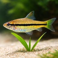 Slender Black-Striped Barb — close view showing fin and scale detail — representative image - view 4