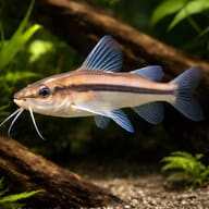 Graceful Pimelodella (Pimelodella gracilis) in driftwood aquarium scene — representative image - view 1