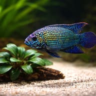 Jack Dempsey Cichlid — South American cichlids — South American Cichlids — close view showing fin and scale detail - view 4