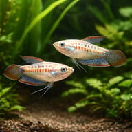 Sparkling Gourami — Labyrinth Fish & Gouramis UK — pair in a planted aquarium — representative image - view 2